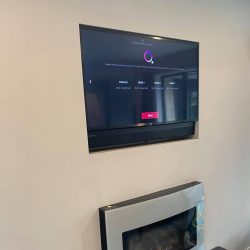 TV mounting setup recessed with flush TV - Christchurch client TV mounting setup recessed with flush TV - Christchurch client